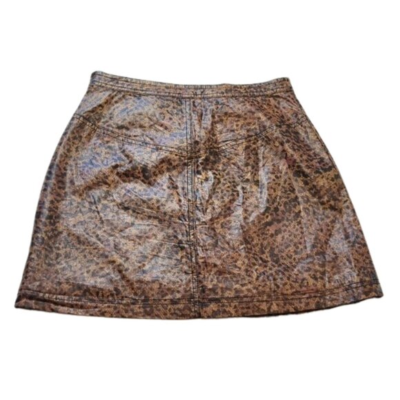 Free People Animal Print Faux Wrap Skirt l Size 2‎ - Picture 5 of 6